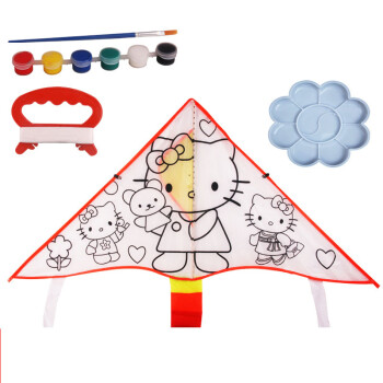 空白风筝diy风筝材料包 儿童手工制作彩绘画填色手绘涂鸦教学风筝