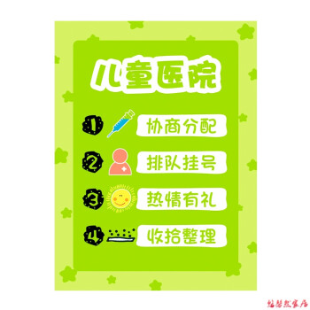 家装软饰 手工/十字绣 兰眉 幼儿园区域规则进区牌卡布置约定标识区角