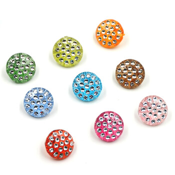
                                        迈利达彩色亚克力暗眼钮扣 童装衬衫扣子  手工纽扣 蓝色9粒 13mm                