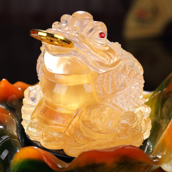 礼之源 莲年金蟾摆件工艺品家居客厅装饰品酒店旺铺乔迁开业礼品办公室摆设 连年招财金蟾40*20*35