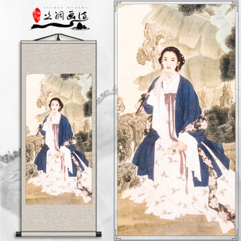 古代美女画工笔仕女图人物国画 丝绸卷轴挂画 茶楼古典装饰画 e 80*