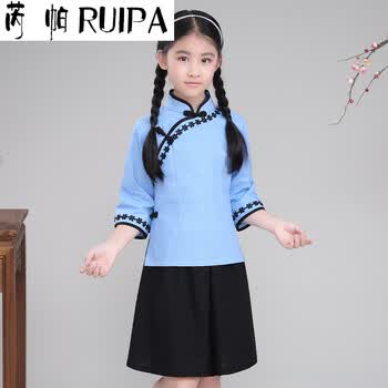 儿童民国服装学生装五四青年装小学生诗歌朗诵运动会大合唱演出服