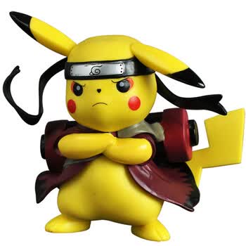 妖怪精灵皮卡丘cos火影忍者钢铁侠动漫手办机箱摆件车载模型 浅黄色