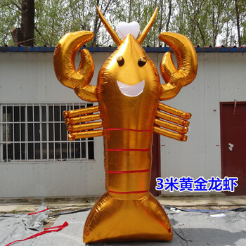 充气龙虾气模夜光大排挡发光虾充气盱眙小龙虾卡通气模大龙虾模型 3米