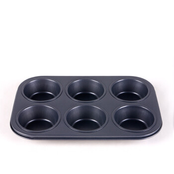 贝丁烘焙工具器具 6连模/连杯DIY不粘圆形马芬蛋糕模具Muffin cup 黑色