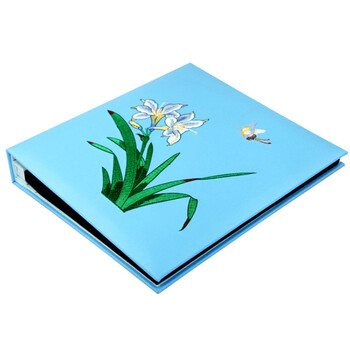 竹取相册创意礼品大容量6寸绣花创意礼品册/影集礼品册 蓝色 6寸360张