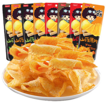小梅的零食山药片薄片90g*6口味装休闲办公小吃零食膨化食品怀山药