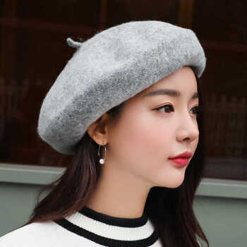 甜美日系冬季毛呢秋冬女士圆帽英伦贝雷帽韩版帽子画家可爱帽子英伦
