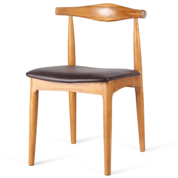 实木餐椅牛角椅实木椅子简约靠背椅餐厅凳子家