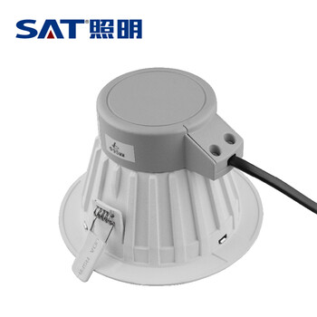 SAT照明活之彩系列一体化压铸LED筒灯过道办公室学校商场基础照明开孔125cm12W凹面 哑白 4000K暖白光