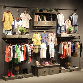 知茗童装店货架展示架服装店衣架装修女装店货架上墙壁挂衣服架子