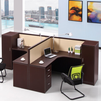 菲卡思 职员办公桌简约现代四人位电脑桌椅办公室屏风