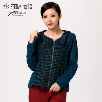 水淼<em>大码女装外套</em> 2014<em>秋季</em>新款运动<em>休闲</em>卫衣