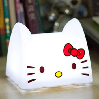 光一 LED节能灯可充电床头灯 创意拍拍灯宝宝灯小台灯卡通小夜灯 hello kitty