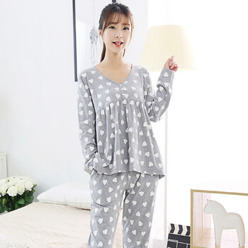 芬<em>妃</em>莱新品<em>睡衣</em>女春秋甜美公主女人针织纯棉质