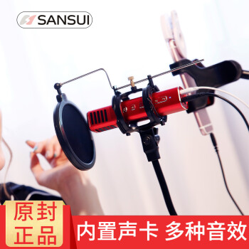 山水(SANSUI)V62全民K歌手机麦克风 直播话筒