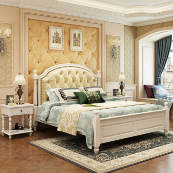 4米大床卧室婚床白色实木床加宽加长 定制尺寸颜色 其他