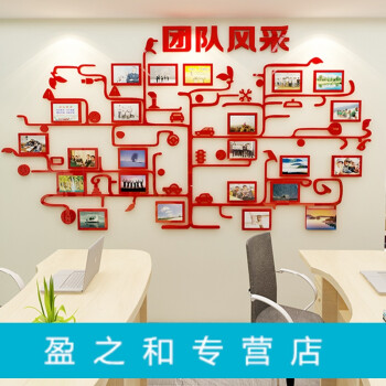 员工风采单位照片墙公司墙贴3d立体企业文化墙励志办公室装饰贴纸 584