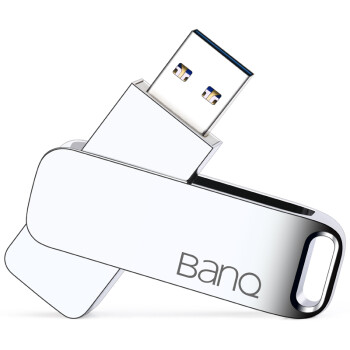 banq F61 64GB USB3.0高速U盘 360度旋转全金属车载优盘 银色,降价幅度34.9%