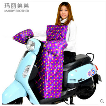 玛丽弟弟 电动车挡风被 冬季电瓶车防风被 摩托车连体加厚罩子 冬天骑车保暖护膝护腿挡风罩 连体式黑色蝴蝶