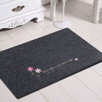富居（FOOJO）地毯地垫 厨房卫浴门厅入门地垫脚垫50*80cm 黑灰小花