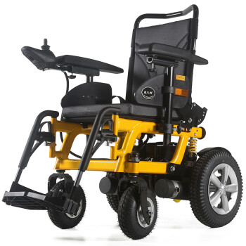 1023电动轮椅车老年人可折叠轻便铝合金带后躺残疾人老人代步车 加装