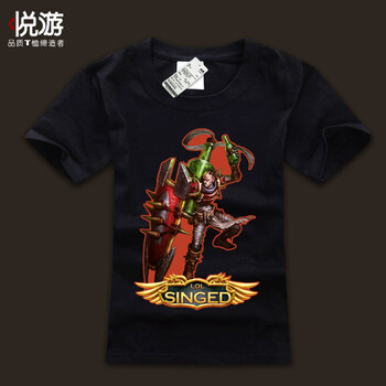 悦游英雄联盟2014男装LOL短袖T恤辛吉德炼金