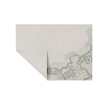 
                                        Tao源于美国 原创设计简约质朴铜器纹绣花亚麻棉餐垫                