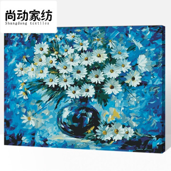 diy 数字油画 客厅风景人物手绘 填色手工油彩画 装饰画 hbm 蓝调雏菊