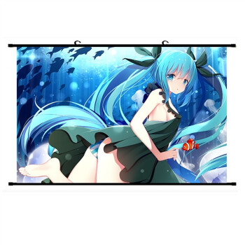 刻沫 初音未来 歌姬公主殿下miku 挂画海报壁纸卷轴画布画 二次元动漫