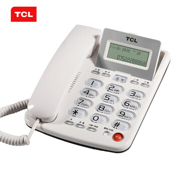 
                                                                                TCL 电话机座机 固定电话 办公家用 双接口 免电池 大按键 HCD868(202)TSD (雅致白) 一年质保                
