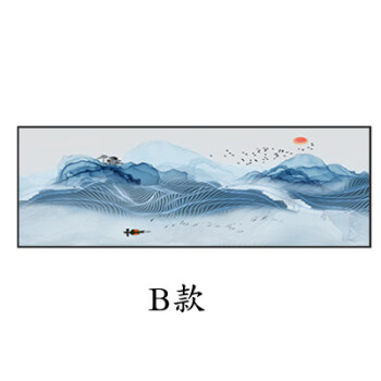 新中式装饰画禅意山水画房间客厅壁画横版餐厅巨幅中国风背景挂画 b