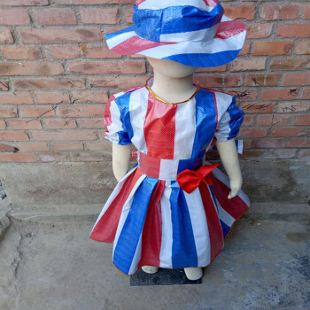 儿童舞台走秀演出服亲子装手工制作塑料袋服装 古典公主裙 150cm