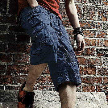 月伊纺男装 2014新款男士工装裤<em>短裤大码</em>男装