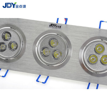 D灯 LED斗胆灯 9W三头格栅灯 高档天花灯 高亮射灯 节能吧台灯 拉丝银 白光