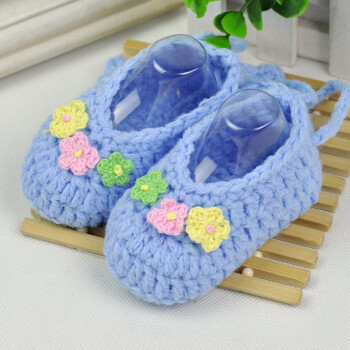婴儿毛线袜新生儿手工编织鞋袜男女幼儿立体地板袜春秋薄款造型袜子