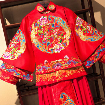 幂范西2018新款秀禾服春夏新娘复古中式结婚礼服敬酒服红色秀和服龙凤