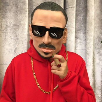 雪茄墨镜大金链子抖音直播道具万圣节动物面具头套猪八戒猩猩搞笑