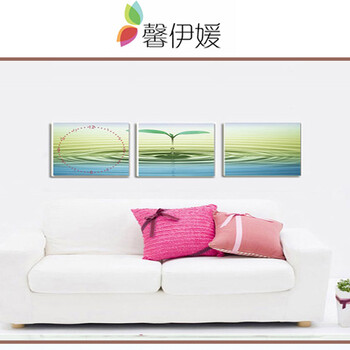 
                                        馨伊媛 创意三联画/三联挂钟/墙钟 小嫩芽 静音扫描 XYY54                