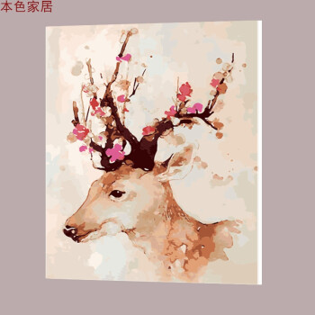数字油画填色 客厅卧室风景动物人物向日葵鹿手工手绘