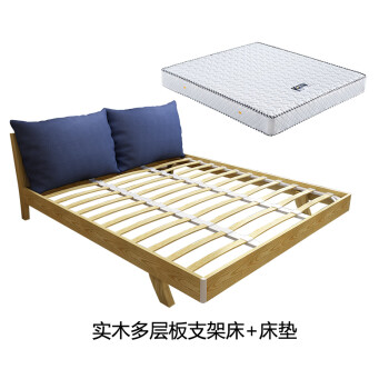 现代简约床主卧双人北欧实木高箱储物大小户型1.5米1.