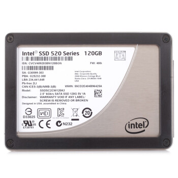 英特尔（Intel） 520 系列SATA 6Gb/s固态硬盘120G 简包