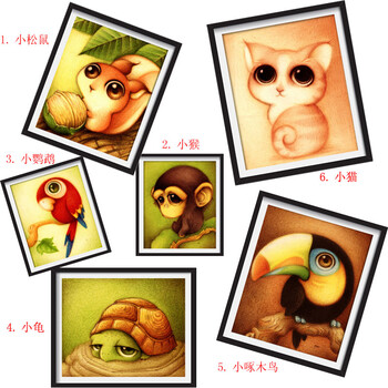 晨轩正品 萌宠DIY钻石画3D十字绣 卧室动物水晶圆钻贴钻 免烫圆钻 3D钻石小猫点动物