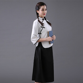 民国学生装五四青年装 女中山装 民国女装 五四学生装 毕业季班服 民国摄影写真服装 纯棉白色女装一套\/短裙款 XL\/女胸108【图片 价格 品牌 报价】-京东