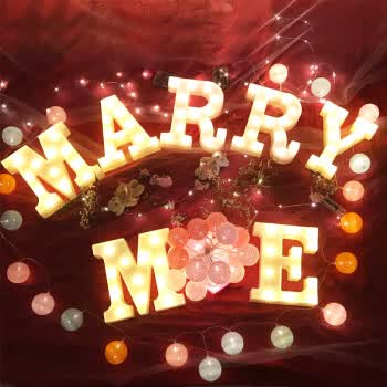 表白字母灯marry me led求婚发光英文表白字母灯装饰生日布置 love