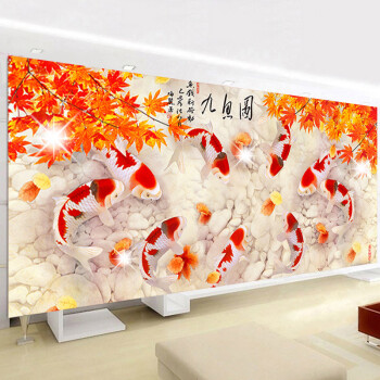 尚世纪印花十字绣客厅新款满绣孔雀牡丹花开富贵风景大画 非满绣150*53cm 棉线 3DSSJ41