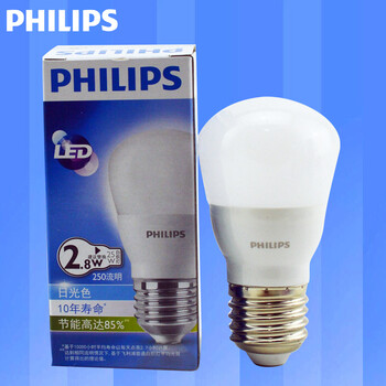 飞利浦PHILIPS LED灯泡 节能球泡室内护眼灯 E27螺口 2.8w 暖白色(黄光)