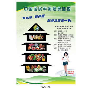 《健康教育标语海报 挂图 宣传画 中国居民平衡
