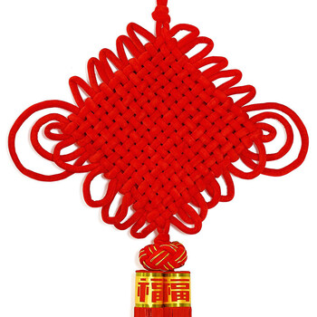 
                                                            吉善堂 福字板结中国结挂件 乔迁结婚中秋节新年春节节日喜庆婚庆家居客厅装饰品壁挂手工编织年货墙饰 50#富贵福挂鱼                