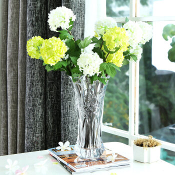 花瓶摆件客厅插花简约居家用大号插百合富贵竹水培干花透明玻璃瓶 30